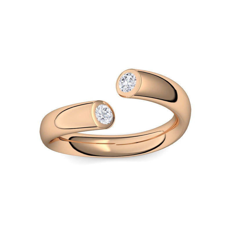 Damenring Offen Rosegold Brillant