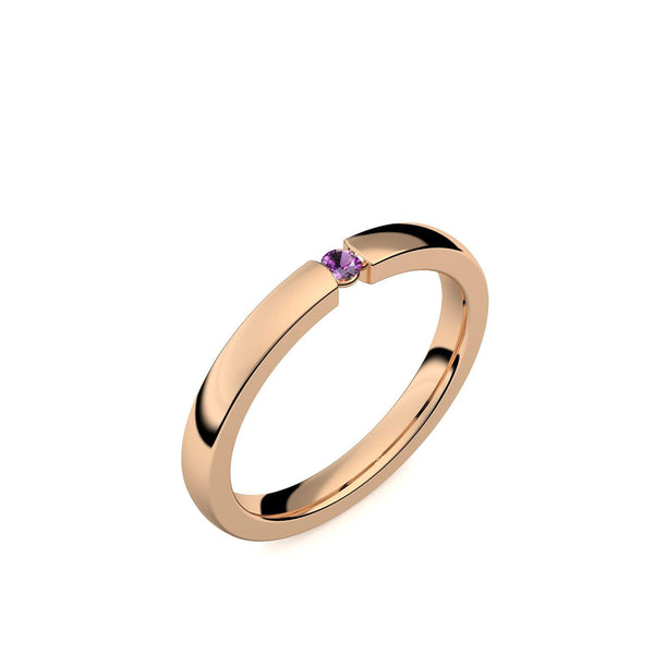 Damenring Rosegoldvergoldet Amethyst