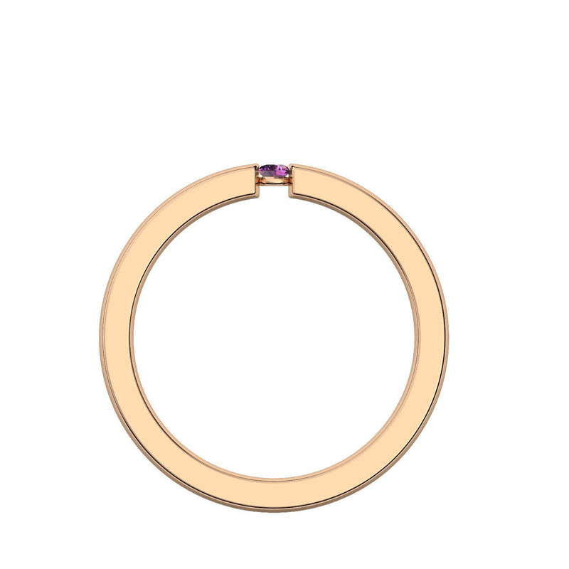 Damenring Rosegoldvergoldet Amethyst