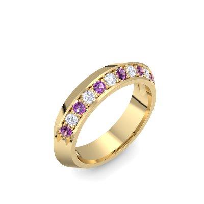 Damenring Stein Gelbgoldvergoldet Amethyst