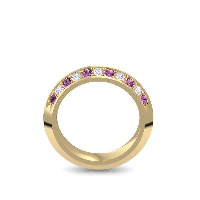 Damenring Stein Gelbgoldvergoldet Amethyst