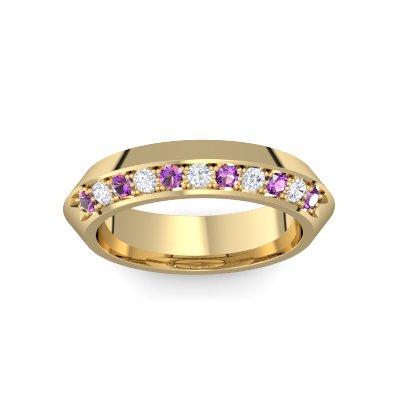 Damenring Stein Gelbgoldvergoldet Amethyst