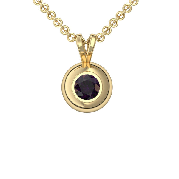 Halskette Anhaenger Gelbgold Amethyst