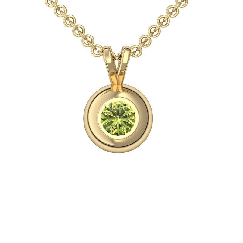 Halskette Anhaenger Gelbgold Peridot