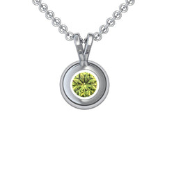 Halskette Anhaenger Weissgold Peridot