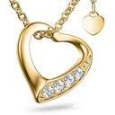 Amoonic Heartbeat Herzkette in Gelbgold vergoldet mit Zirkonia