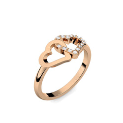 Herz Ring Rosegoldvergoldet Zirkonia