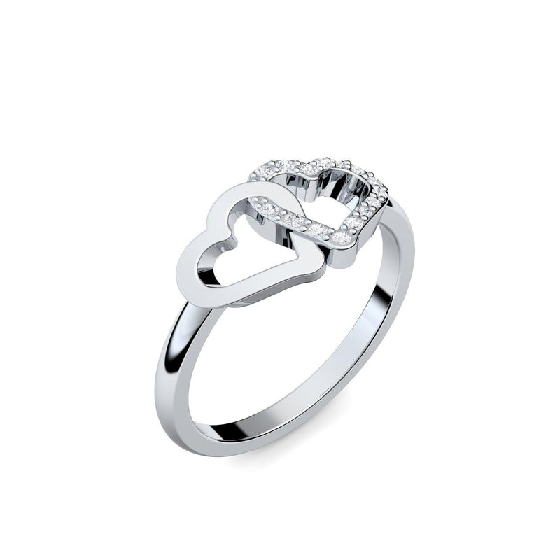 Herz Ring Silber Zirkonia