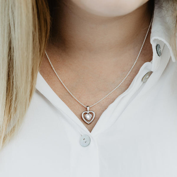 Herzkette Silber Zirkonia 1