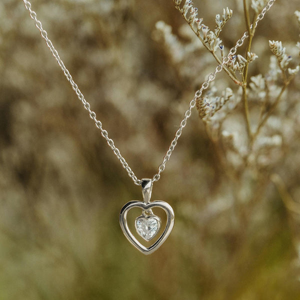 Herzkette Silber Zirkonia 1
