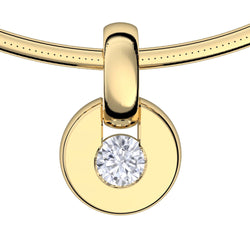 Kette Anhaenger Rund Gelbgold Zirkonia