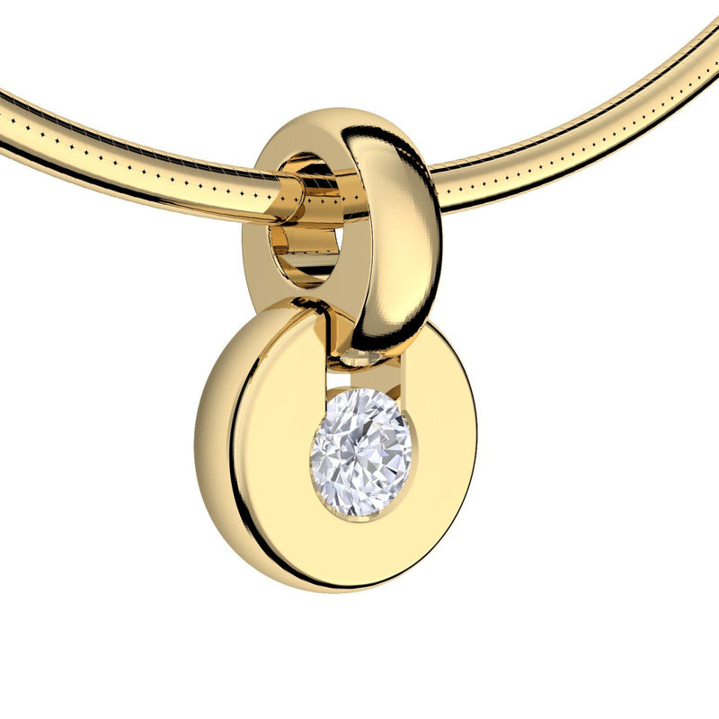 Kette Anhaenger Rund Gelbgold Zirkonia