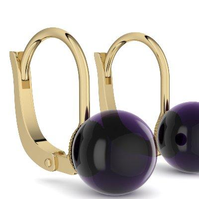 Ohrringe Haengend Gelbgold Amethyst