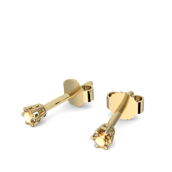 Ohrstecker Damen Klein Gelbgold Citrin