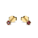Ohrstecker Damen Klein Gelbgold Granat