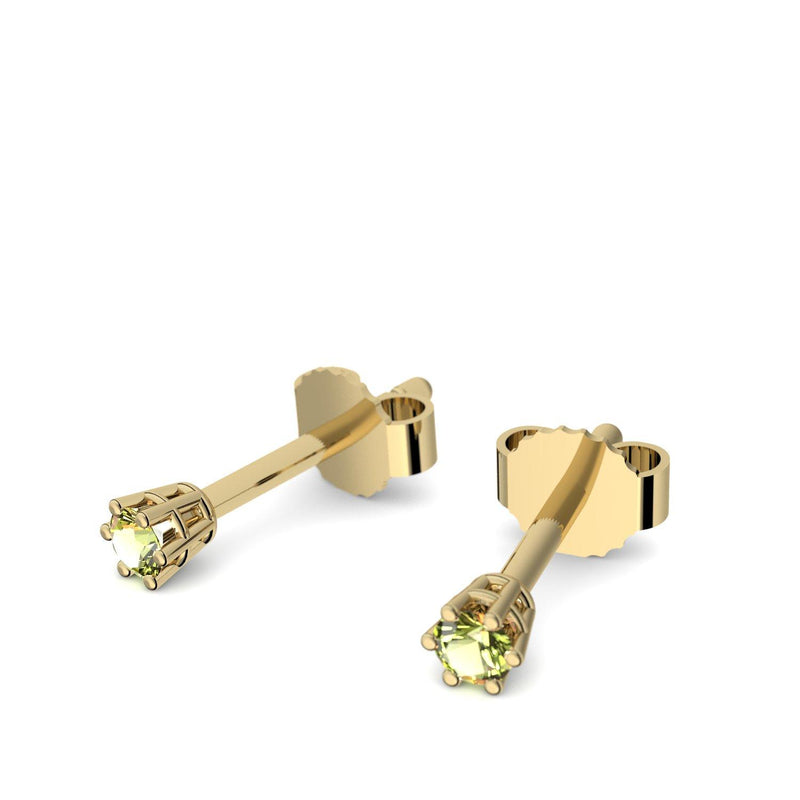 Ohrstecker Damen Klein Gelbgold Peridot