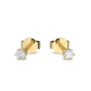 Ohrstecker Damen Klein Gelbgold Zirkonia