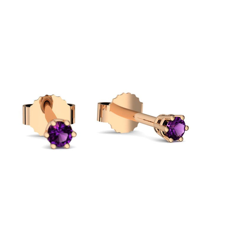 Ohrstecker Damen Klein Rosegold Amethyst