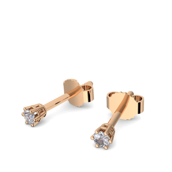 Ohrstecker Damen Klein Rosegold Bergkristall