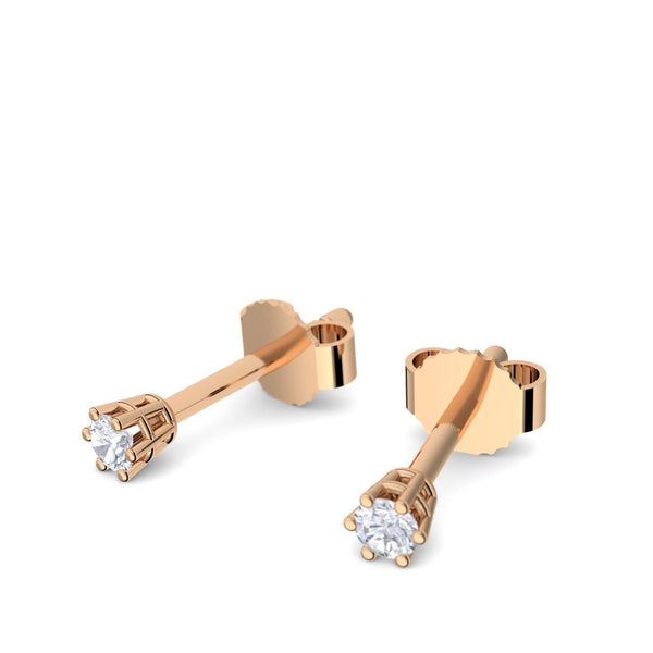 Ohrstecker Damen Klein Rosegold Brillant