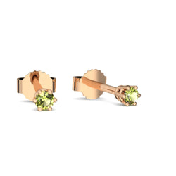 Ohrstecker Damen Klein Rosegold Peridot