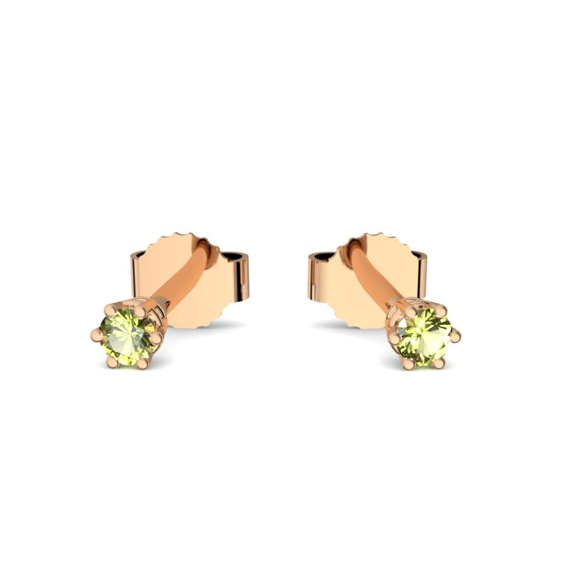 Ohrstecker Damen Klein Rosegold Peridot