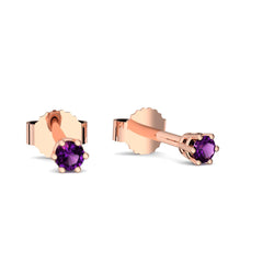 Ohrstecker Damen Klein Rotgold Amethyst