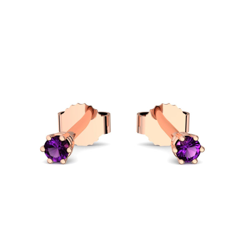 Ohrstecker Damen Klein Rotgold Amethyst