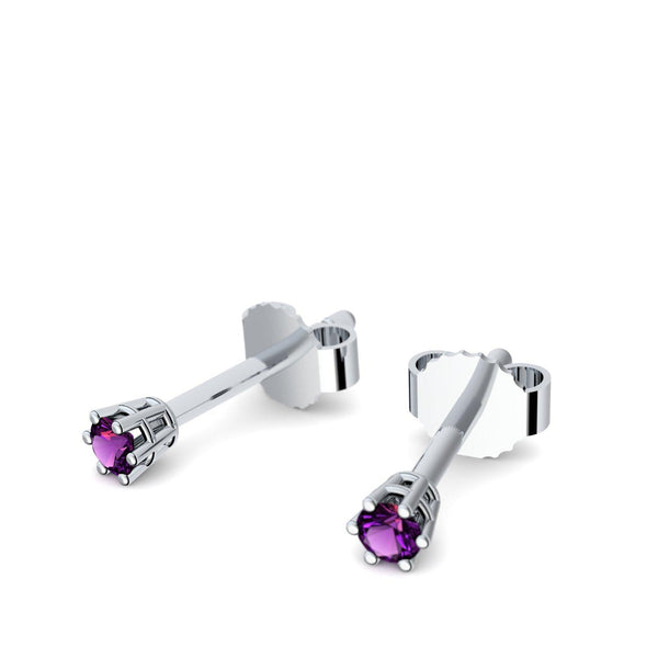 Ohrstecker Damen Klein Silber Amethyst