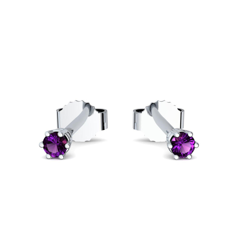 Ohrstecker Damen Klein Silber Amethyst