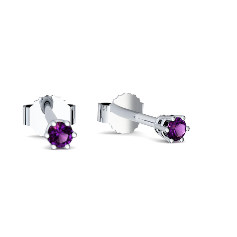 Ohrstecker Damen Klein Silber Amethyst