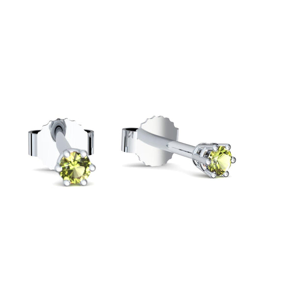 Ohrstecker Damen Klein Silber Peridot