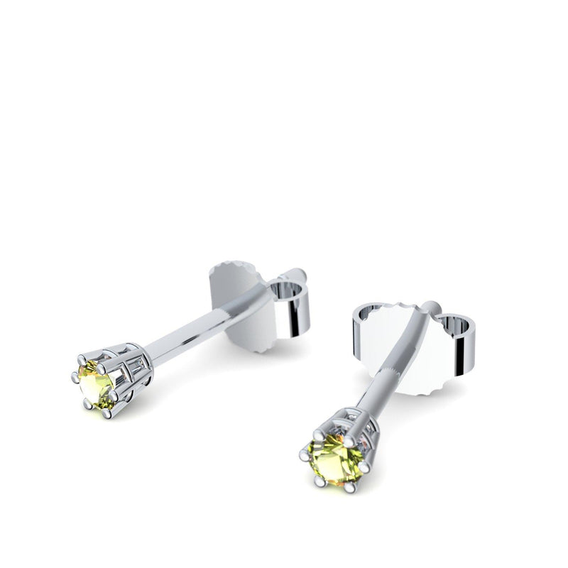 Ohrstecker Damen Klein Silber Peridot