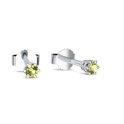 Ohrstecker Damen Klein Weissgold Peridot