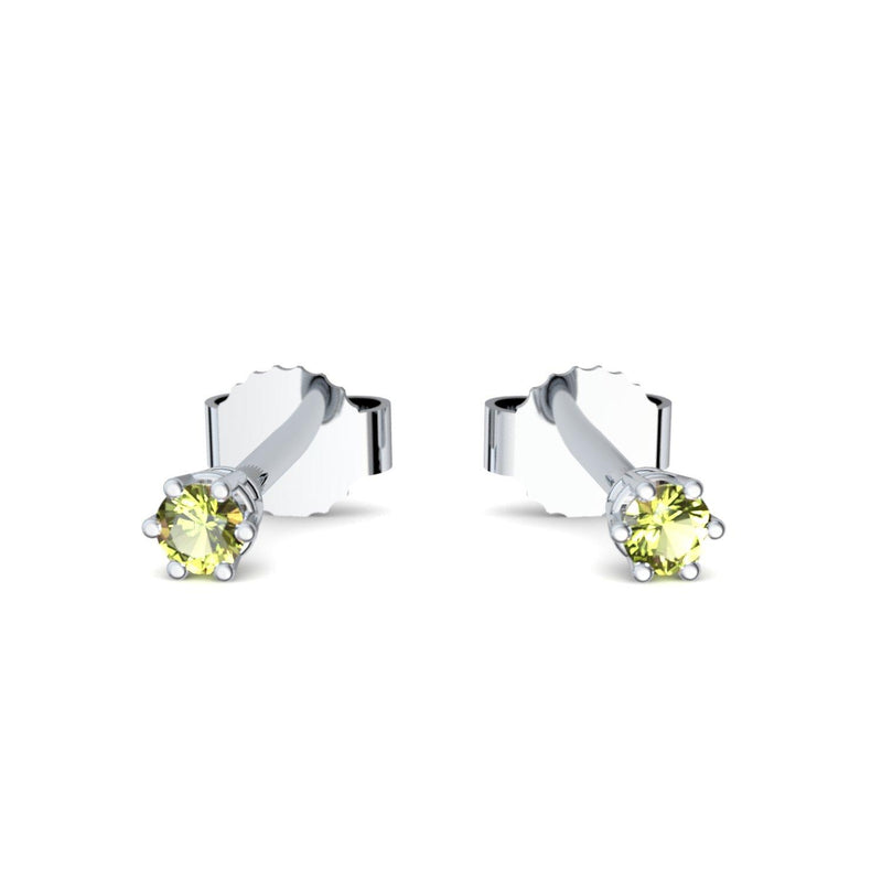 Ohrstecker Damen Klein Weissgold Peridot