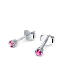 Ohrstecker Damen Klein Weissgold Rubin