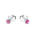 Ohrstecker Damen Klein Weissgold Rubin