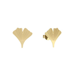 Ohrstecker Ginko Blatt Gelbgoldvergoldet