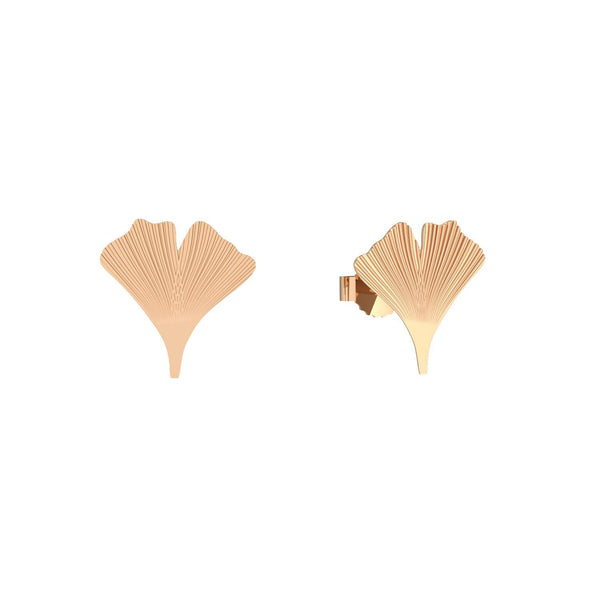 Ohrstecker Ginko Blatt Rosegoldvergoldet