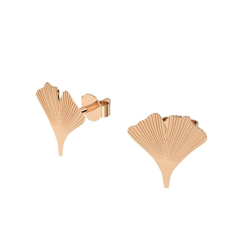 Ohrstecker Ginko Blatt Rosegoldvergoldet