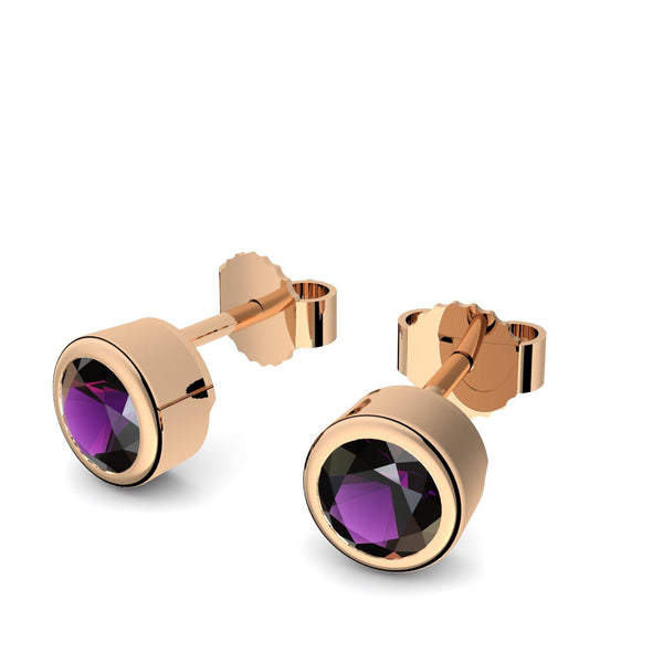 Ohrstecker Rosegoldvergoldet Amethyst