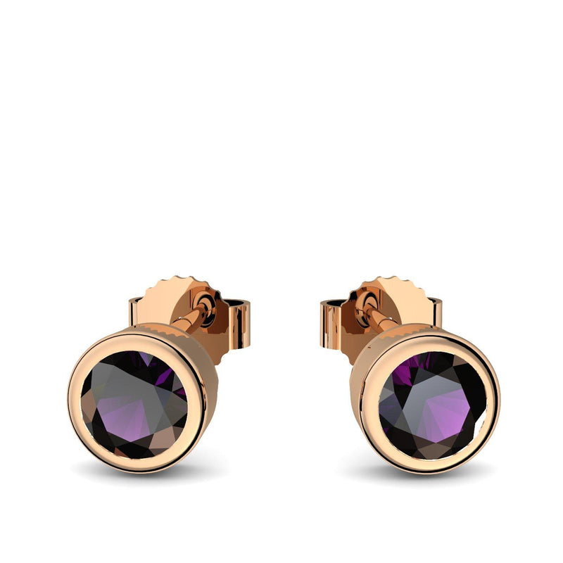 Ohrstecker Rosegoldvergoldet Amethyst