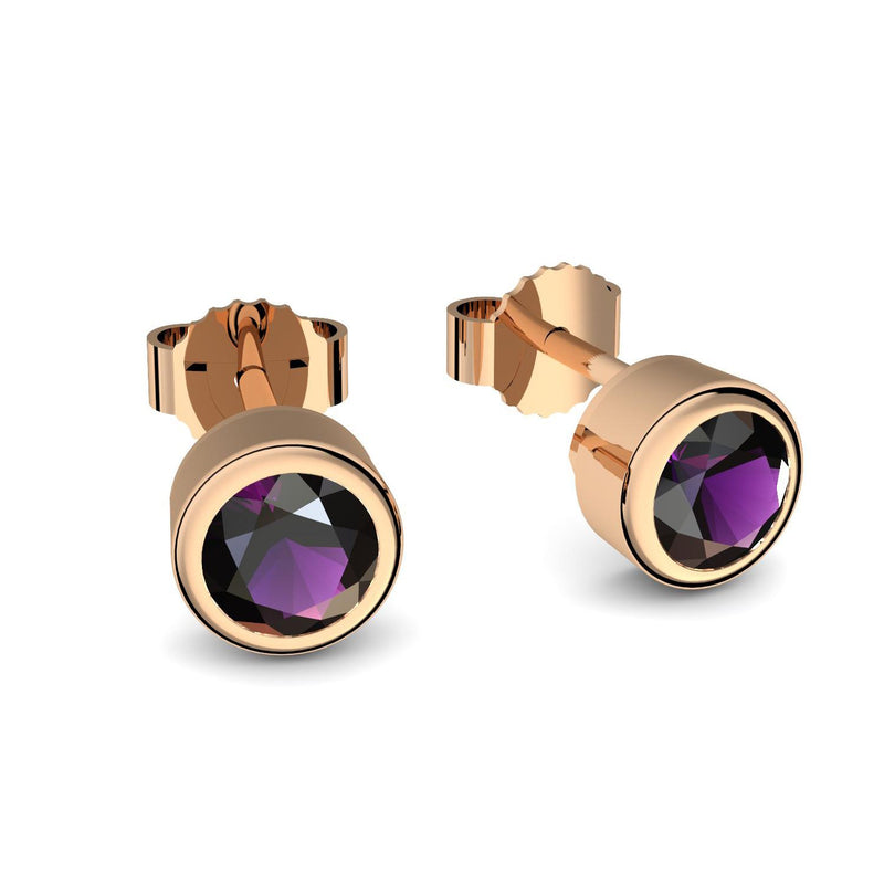 Ohrstecker Rosegoldvergoldet Amethyst