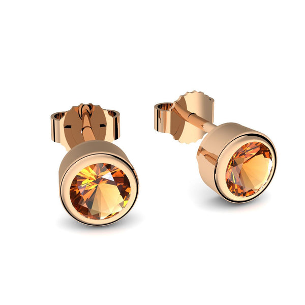 Ohrstecker Rosegoldvergoldet Citrin