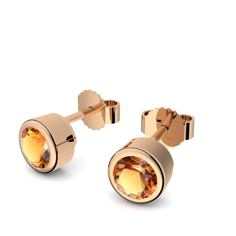 Ohrstecker Rosegoldvergoldet Citrin