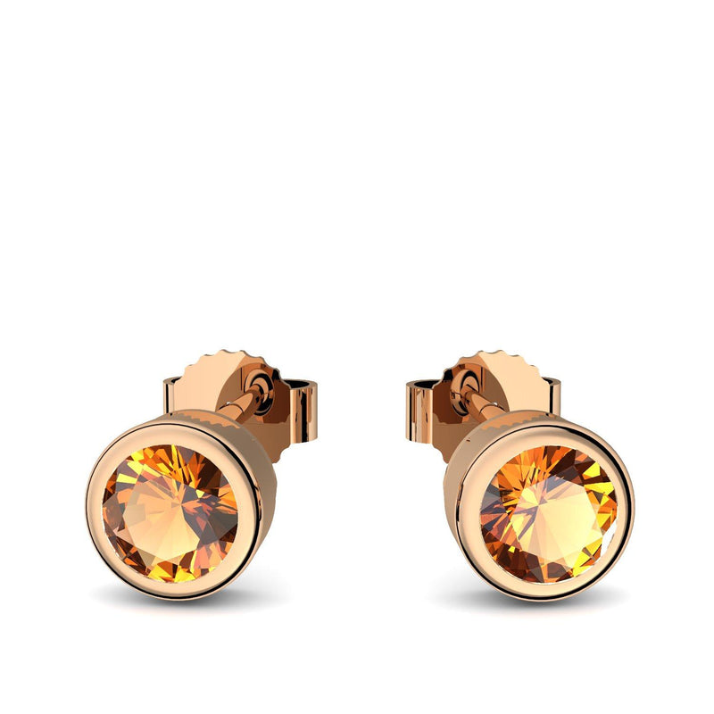 Ohrstecker Rosegoldvergoldet Citrin