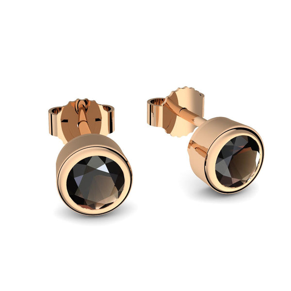 Ohrstecker Rosegoldvergoldet Rauchquarz