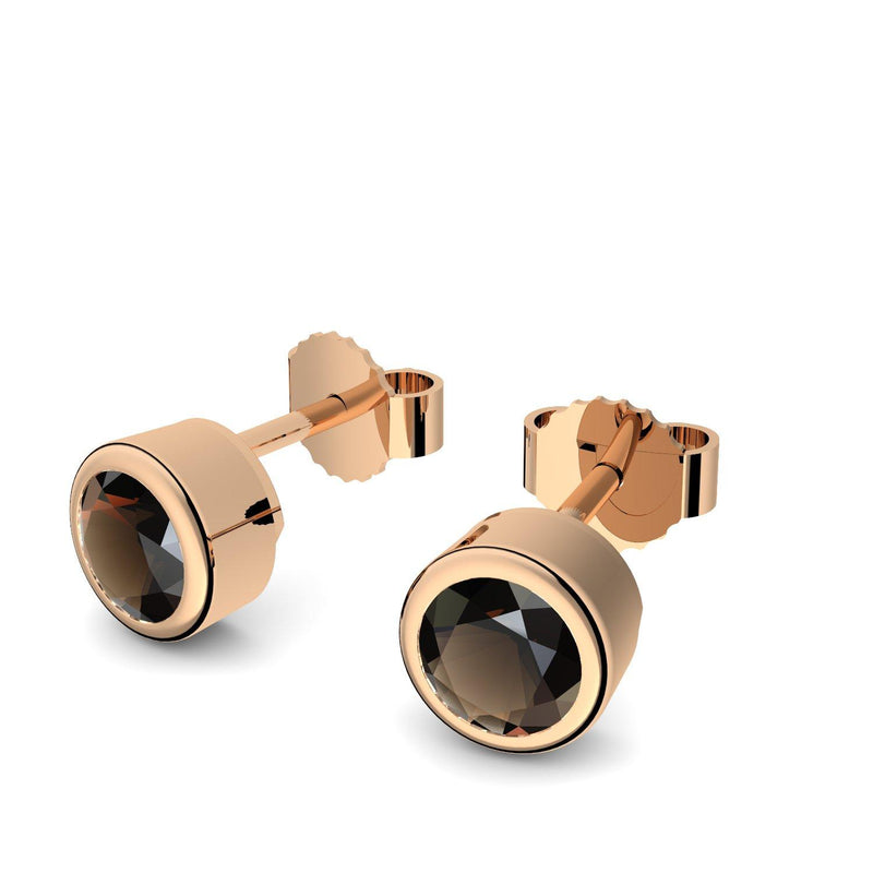 Ohrstecker Rosegoldvergoldet Rauchquarz