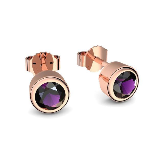 Ohrstecker Rotgoldvergoldet Amethyst