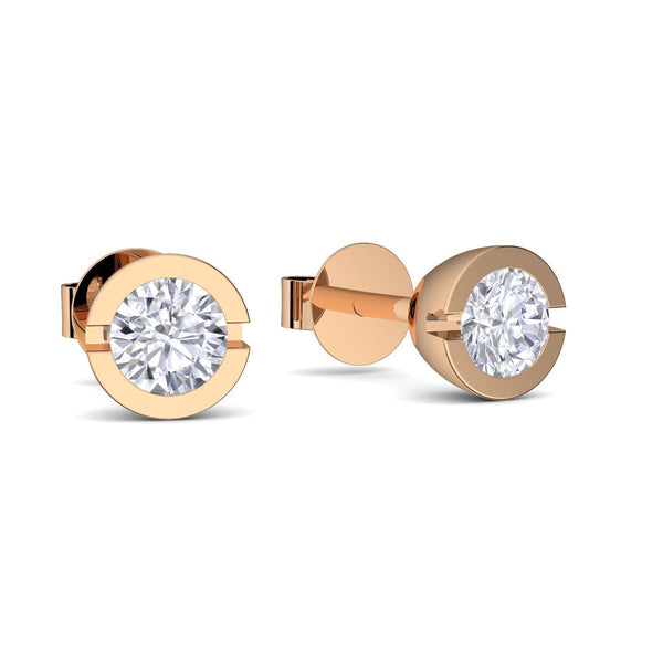 Ohrstecker Rund Rosegold Brillant